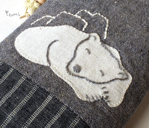 白クマアップリケ刺繍