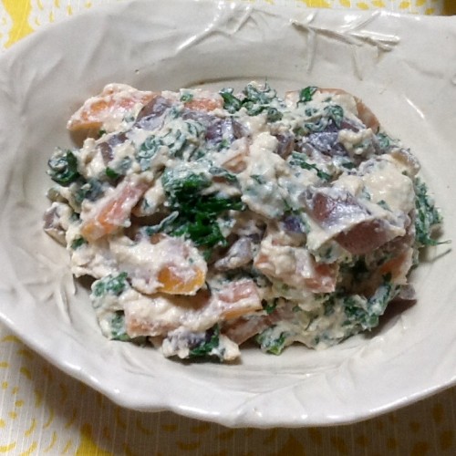 白磁の器に白和え